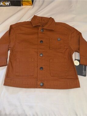 Kids Rust Brown Button-Front Jean Jacket by Max & Mia